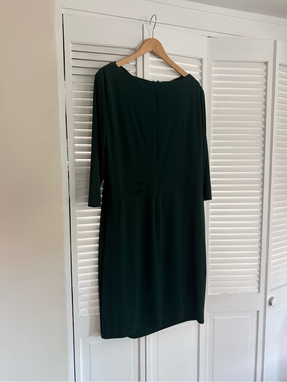 Ralph Lauren Deep Green Draped Midi Dress - Picture 3 of 4